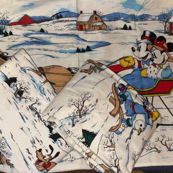 Vintage Mickey Mouse Flannel Twin Sheet Set